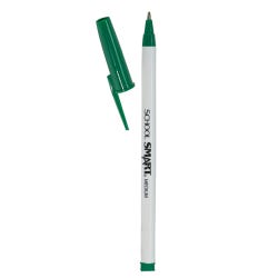 Image for School Smart Round Stick Pen, Medium Tip, Green, Pack of 12 from School Specialty