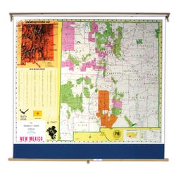 Nystrom New Mexico Pull Down Roller Classroom Map, 64 x 50 Inches, Item Number 088634