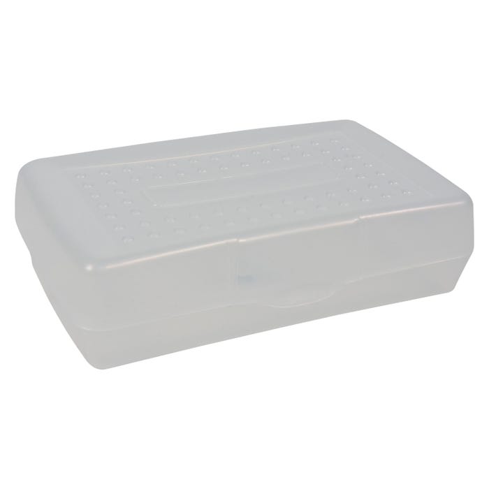 School Smart Plastic Pencil Box, Clear