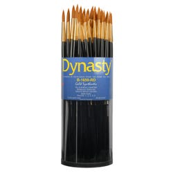 Dynasty Brush B-1650 Art Education Classroom Round Paint Brushes in Cylinder, Set of 60
