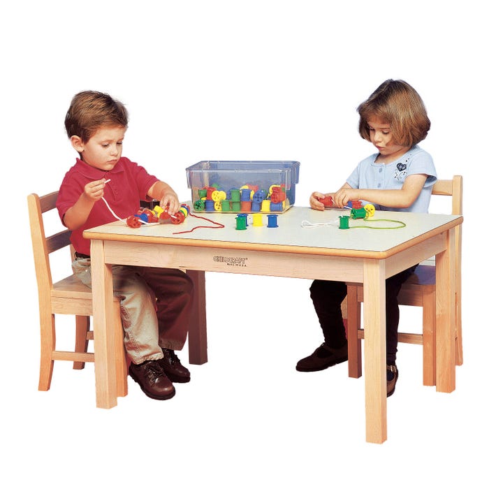Childcraft Wood Table, Laminate Top, Rectangle, 36 x 24 x 20 Inches