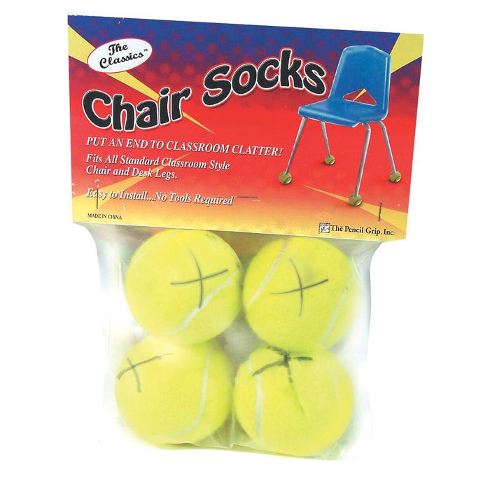 The Pencil Grip Chair Socks Floor Protectors, Yellow, Pack of