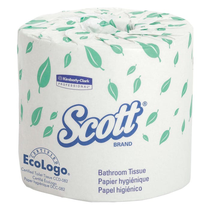 Scott 2-Ply Standard Toilet Paper, 550 Sheets Per Roll, White, Pack of 80