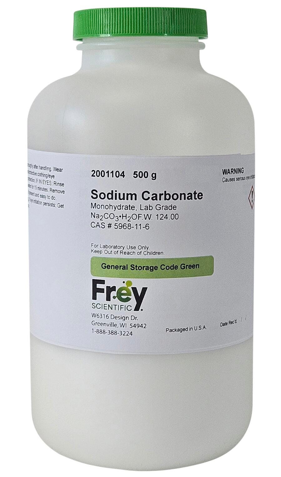 Frey Scientific Soldium Carbonate Monohydrate, Lab Grade, 500g