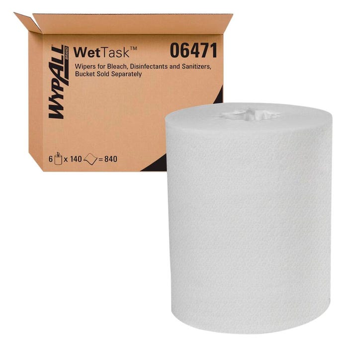 WypAll Critical Clean WetTask Wipers for Bleach, Disinfectants and Sanitizers, Pack of 6
