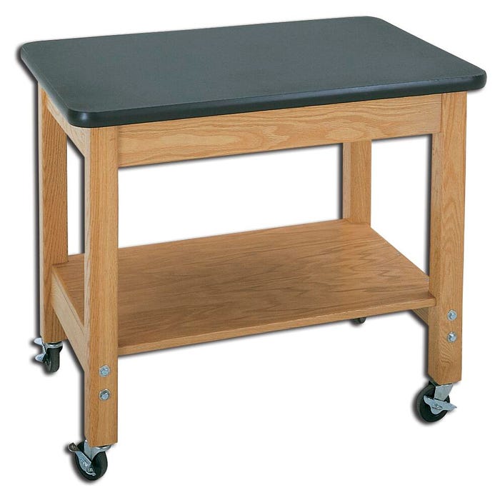 Diversified Spaces Access Mobile Demonstration Cart, 36 x 24 x 30 Inches, Wood, Plastic Laminate Top, Oak, UV Finish