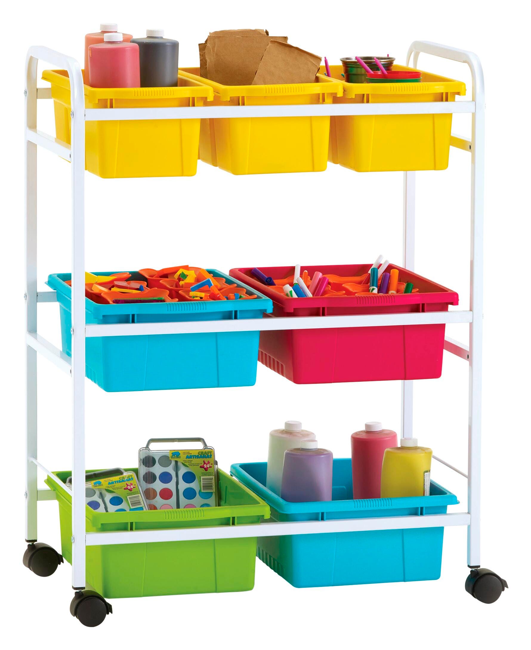 Copernicus Small Book Browser Cart with Deluxe Tubs, 28 x 15-3/4 x 36-1/2 Inches, Item Number 2103020