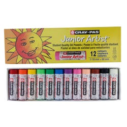 Sakura Cray-Pas Junior Artist Oil Pastels, Chubby Size, Assorted Colors, Set of 12 405704