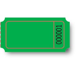Premier Southern Ticket Single Roll Blank Tickets, 1 x 2 Inches, Green, Pack of 2000, Item Number 042453