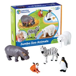 Learning Resources Jumbo Zoo Animals, Assorted Species, Set of 5 1367952