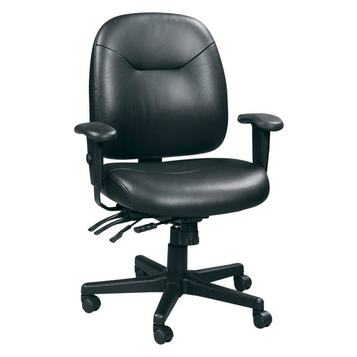 Eurotech 4X4 Adjustable Height Multi Function Task Chair with Arms, 29-1/2 x 26 x 43-1/2 Inches, Leather, Black