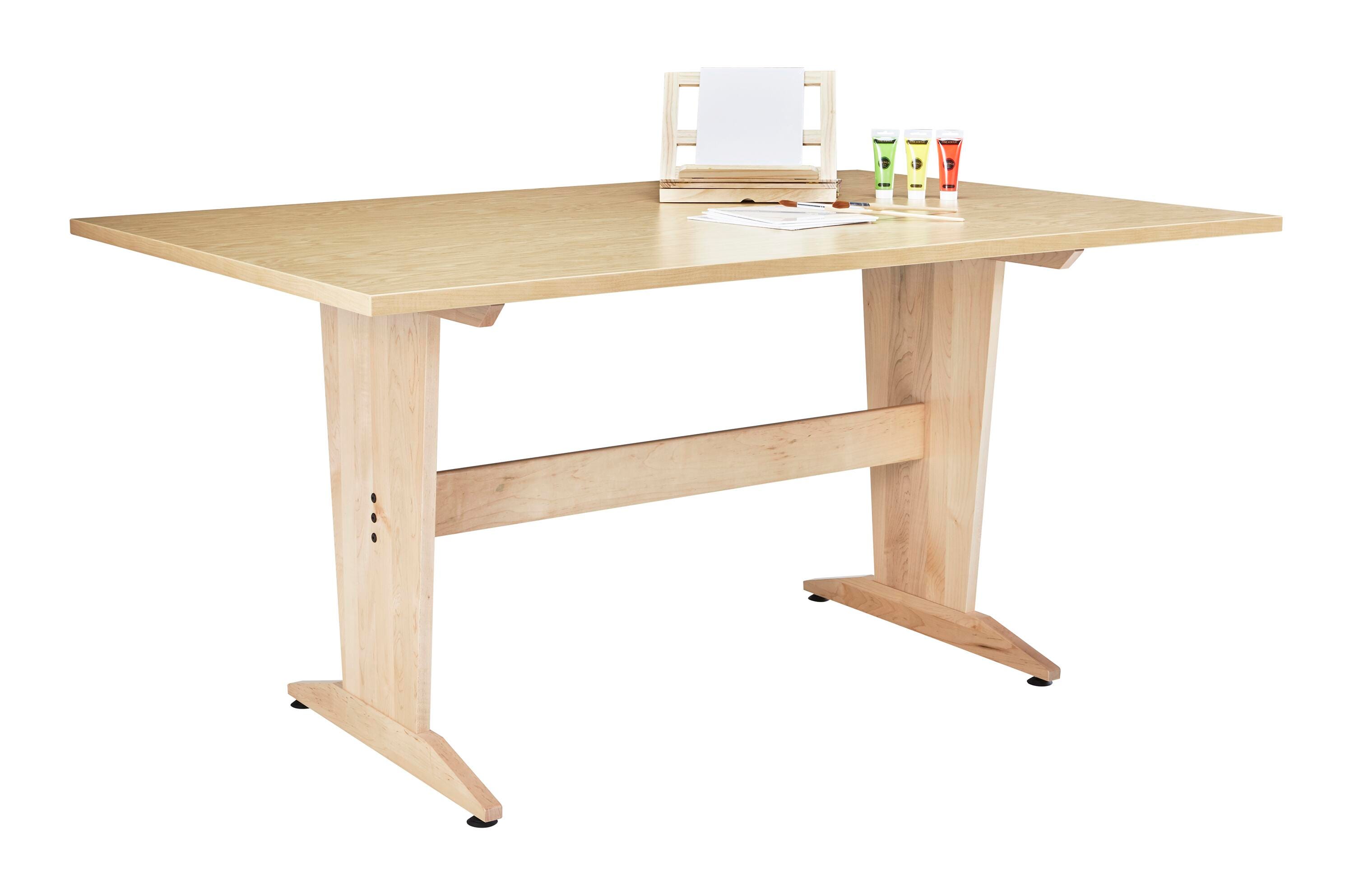 Diversified Woodcrafts Extra Large Pedestal Table, 72 x 48 x 36 Inches, Natural Birch Laminate Top, Item Number 1400067