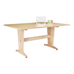 Diversified Woodcrafts Extra Large Pedestal Table, 72 x 48 x 36 Inches, Natural Birch Laminate Top, Item Number 1400067