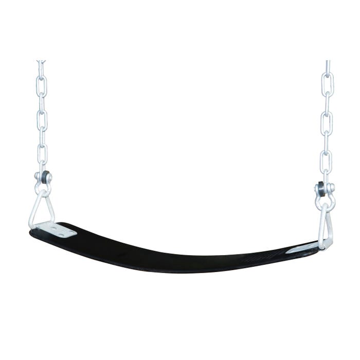 Burke Single Swing Seat with Chain, 8 ft Beam Height, Molded Rubber, Black