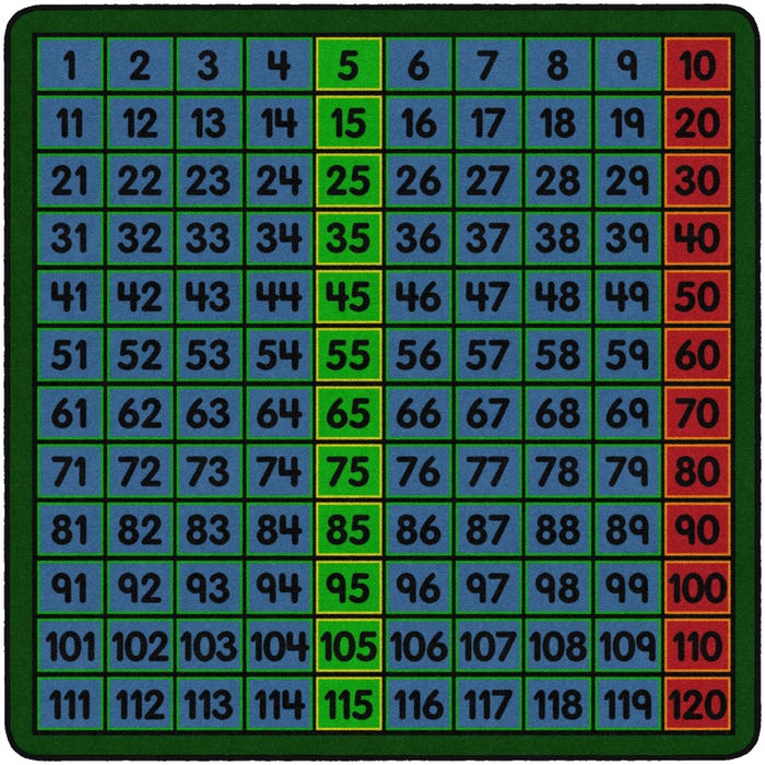 Flagship Carpets Counting to 120 Carpet, Square