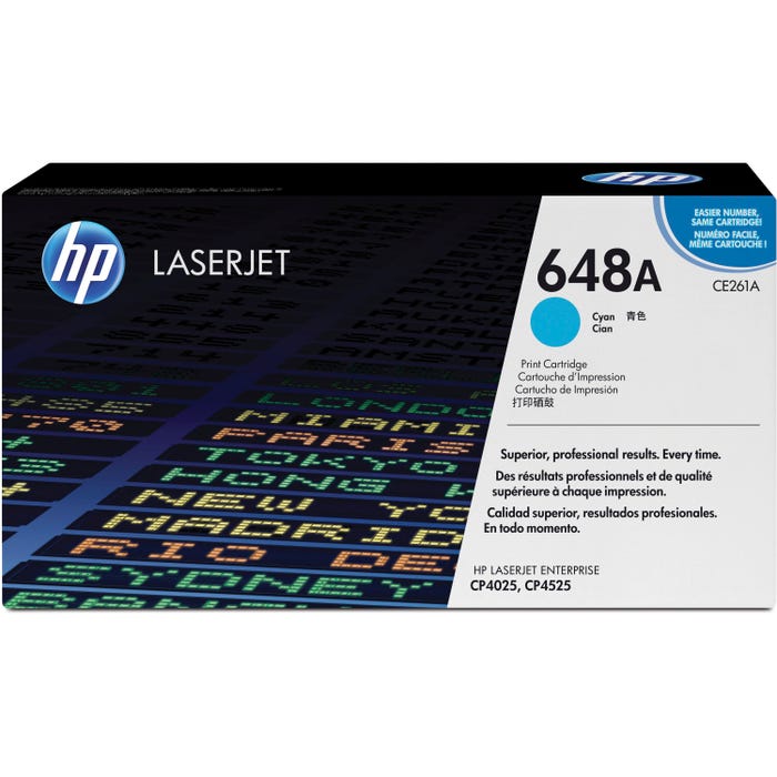 HP 648A Ink Cartridge, CE261A, Cyan