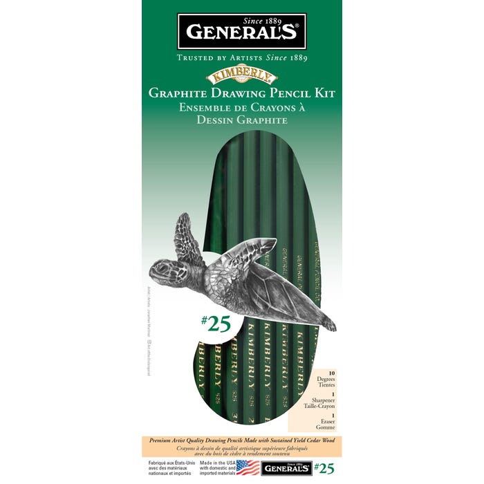 General's Kimberly Graphite Drawing Pencils, Assorted Hardness, Set of 12