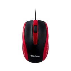 Verbatim Corded Notebook Optical Mouse, Red 2136017
