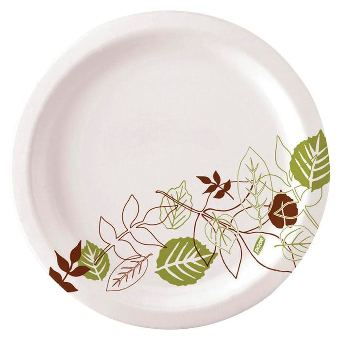 Dixie Foods Heavyweight Pathway Design Soak Proof Paper Plate, 6-7/8 W in, White, Pack of 500