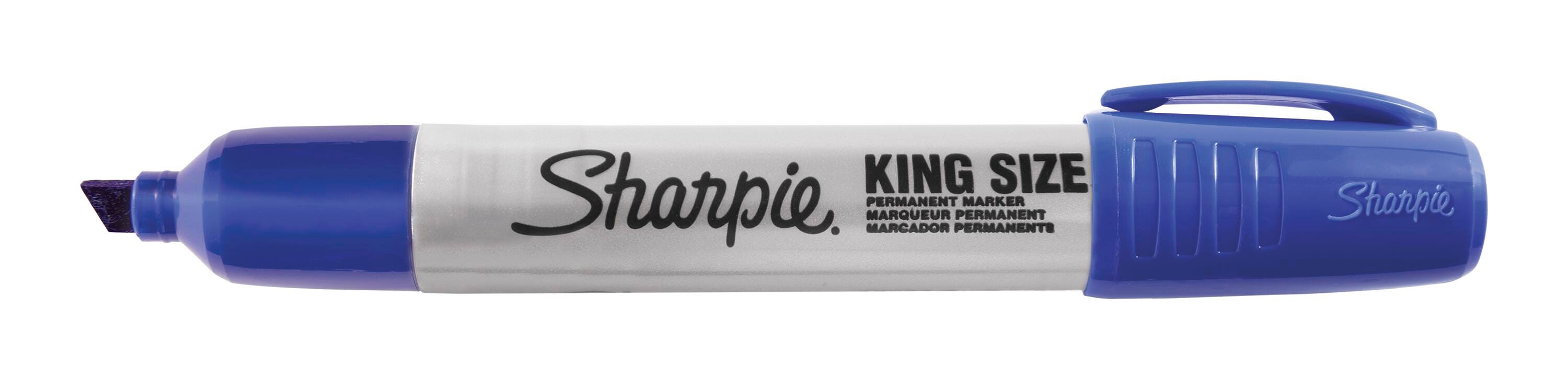 Sharpie King Size Permanent Markers, Chisel Tip, Blue, Pack of 12 079506