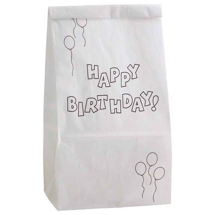 Hygloss Color Your Own Happy Birthday Bags, Pack of 25