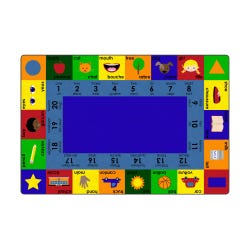 Childcraft Bilingual French Carpet, 8 x 12 Feet, Rectangle, Blue