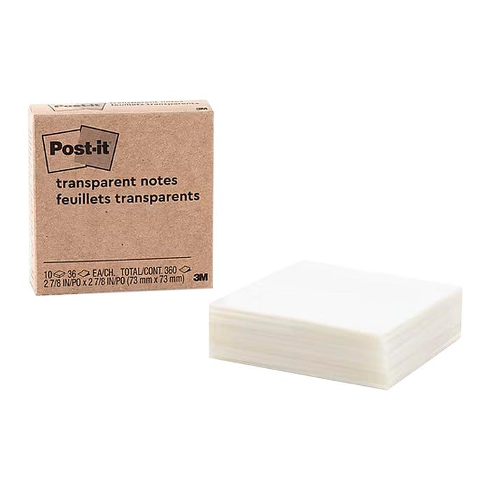 Post-it® Transparent Notes, 2-7/8 x 2-7/8 Inches, Pack of 10