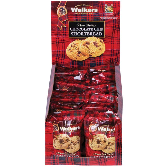Office Snax Chocolate Chip Shortbread Cookies -- Cookies, Chocolate Chip Shortbread, 20/BX, Multi