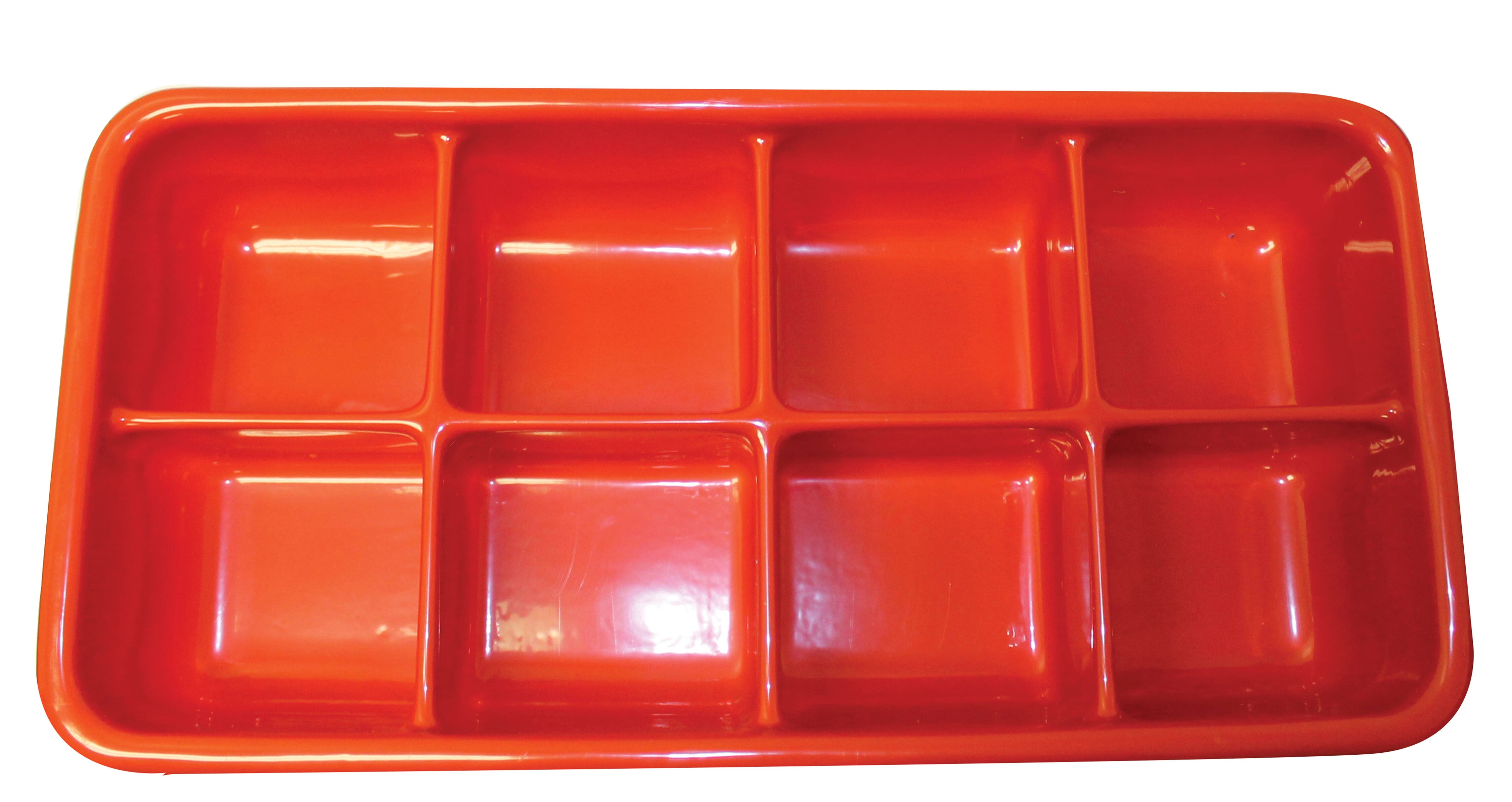 Shirley K's Storage Tray, 8 Compartment, 19 x 9-1/2 x 3-1/2 Inches, Red 1463421