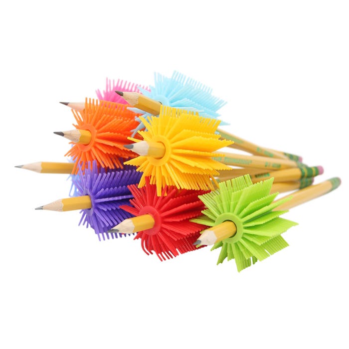 Spike Toys Fidget Tactile Pencil Grippers, Assorted Colors, Set of 8