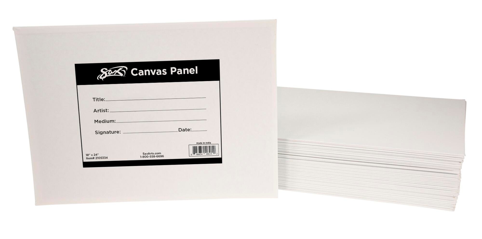 Sax Genuine Canvas Panels, 18 x 24 Inches, White, Pack of 36 2105334