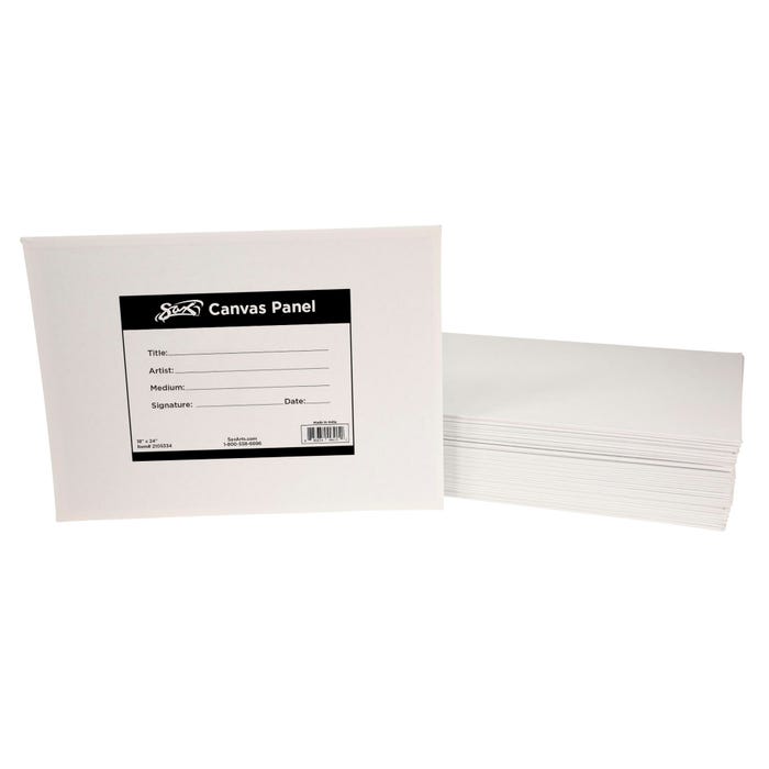 Sax Genuine Canvas Panels, 18 x 24 Inches, White, Pack of 36