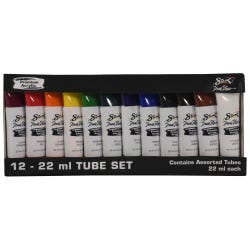Sax Premium Acrylic Paint, Assorted Colors, 0.75 Ounce Tubes, Set of 12 Item Number 2021174