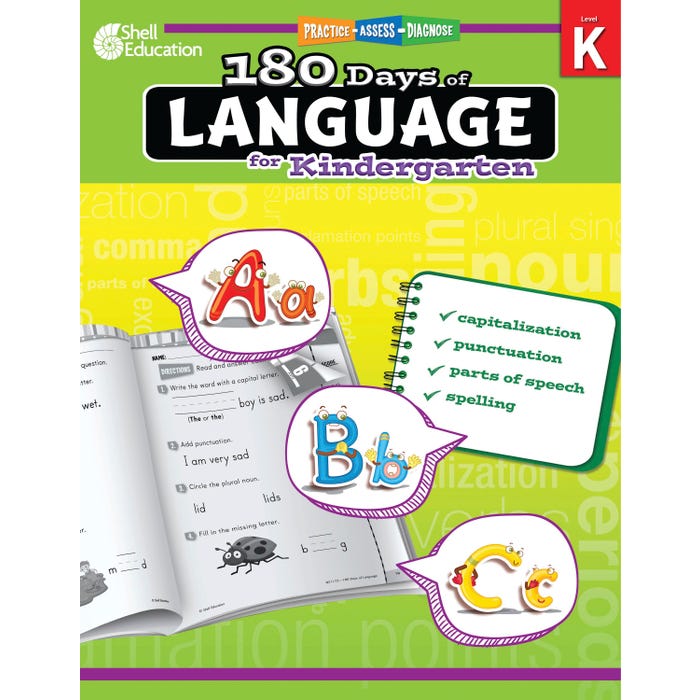 Shell Education 180 Days of Language for Kindergarten