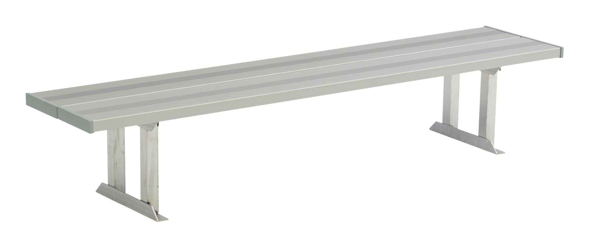 National Recreational Systems Aluminum Portable Double Wide Bench without Backrest, Square Tube and Angle Leg, 6 Feet, Item Number 2107345