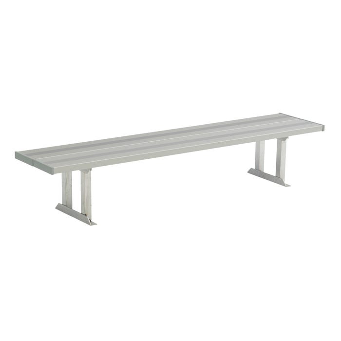 National Recreation Systems Aluminum Portable Double Wide Bench, Square Tube and Angle Leg, 8 Feet