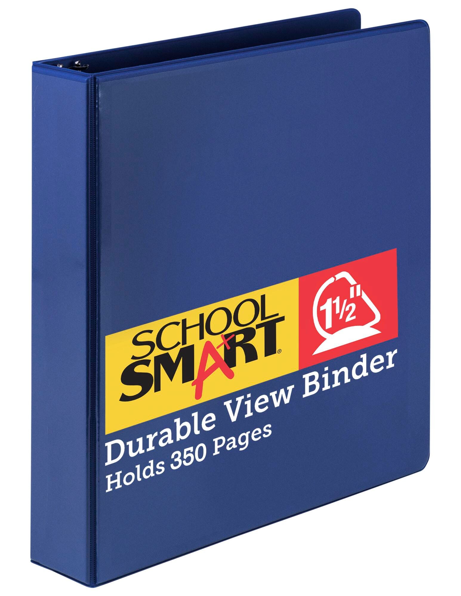 Image for School Smart Durable Polypropylene D-Ring View Binder, 1-1/2 Inches, Blue from School Specialty