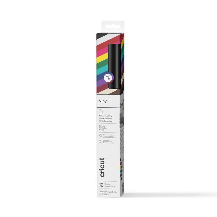 Cricut Premium Removable Vinyl Sampler, 12 x 12 Inches, Rainbow, Set of 12
