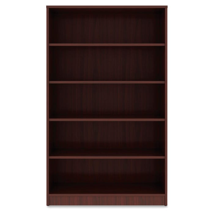 Lorell Laminate 5 Shelf Bookcase, 36 x 12 x 60 Inches, Mahogany