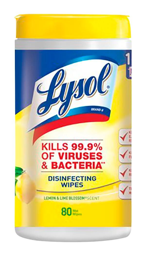 Image for Lysol Disinfectant Sanitizing Wipes, 80 Count, Lemon and Lime Blossom Scent from School Specialty