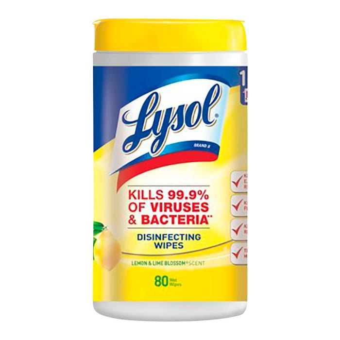 Lysol Disinfectant Sanitizing Wipes, 80 Count, Lemon and Lime Blossom Scent