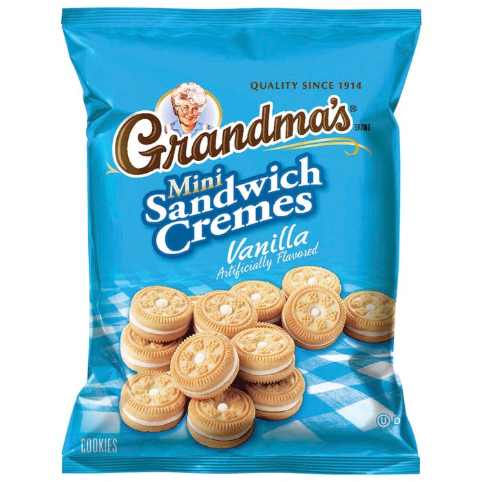 Quaker Oats Grandma's Mini Cookie Cremes, Vanilla, Pack of 60