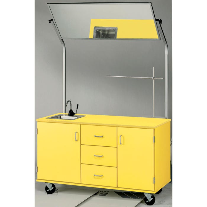 Stevens ID Systems Mobile Demonstration Station with Mirror, Sink and Lock, 59 x 24 x 36 Inches