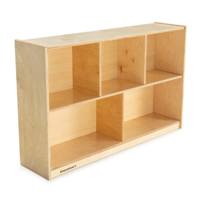 Childcraft Storage Unit, 5 Compartments, 47-3/4 x 11-5/8 x 30 Inches