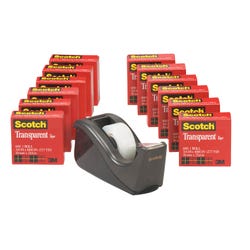 Scotch 600 Transparent Tape with Desktop Dispenser, 0.75 x 1000 Inch, Pack of 12 078586