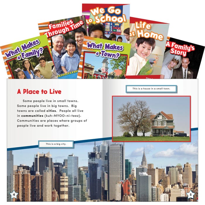 Teacher Created Materials Community and Family Set, Grades K to 2, Set of 6, Item Number 1475044