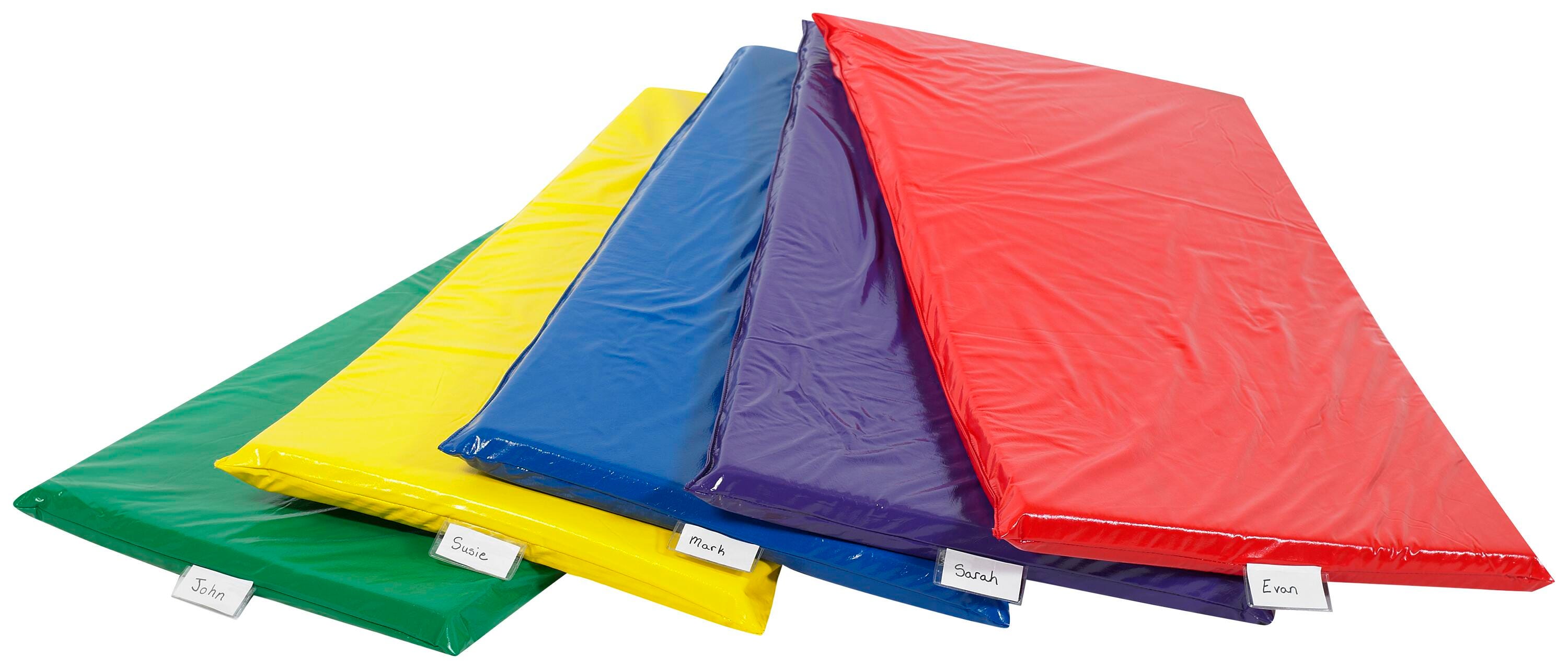 Children's Factory Rainbow Heavy Duty Rest Mat, Vinyl, 48 x 24 x 2 Inches, Assorted Color, Pack of 5, Item Number 1463128