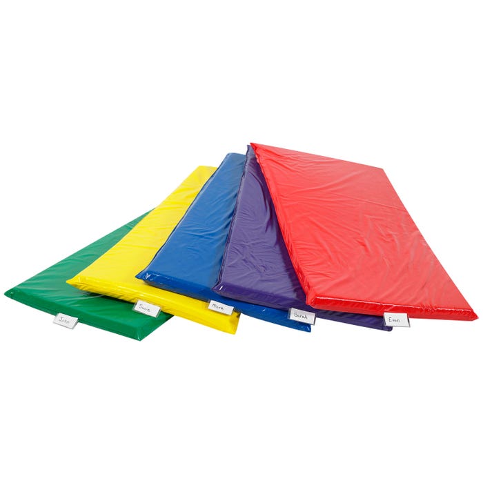 Children's Factory Rainbow Heavy Duty Rest Mat, Vinyl, 48 x 24 x 2 Inches, Assorted Color, Pack of 5