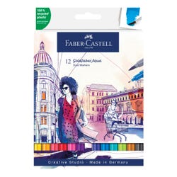 Faber-Castell Aqua Markers, Dual Ended, Assorted Colors, Set of 12, Item Number 2102488