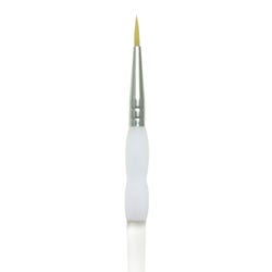 Royal & Langnickel Soft Grip Round Golden Taklon Fiber Non-Slip Rubber Grip Acrylic Handle Paint Brush, Size 1, Pack of 12